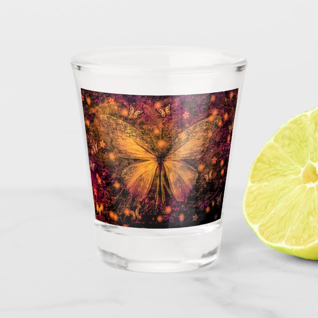Schmetterling Schnapsglas (Vorderseite)