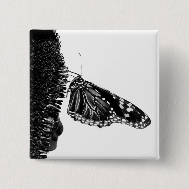Schmetterling schüchtern blacq button (Vorderseite)
