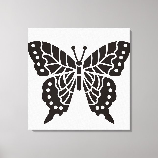 Schmetterling Schwarz-Weiß Leinwanddruck (Vorderseite)