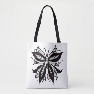 Schmetterling Schwarz-Weiß-Stamm Tattoo