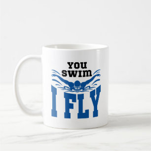 Schmetterling schwimmen Sie schwimmen I Fly Kaffeetasse