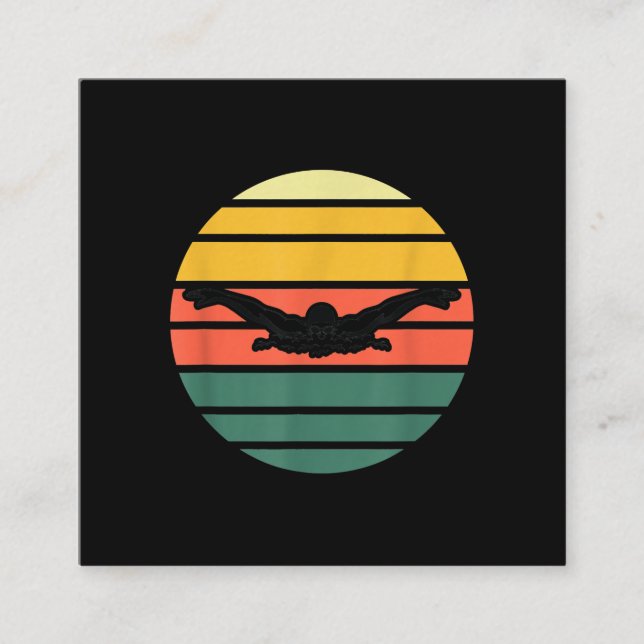 Schmetterling Schwimmer schwimmen Quadratische Visitenkarte (Vorderseite)