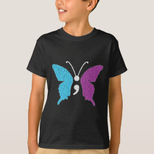 Schmetterling Semicolon Lila und Aquamariner Selbs T-Shirt