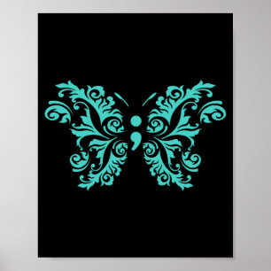 Schmetterling Semikolon Bewusstseinsprävention Tür Poster