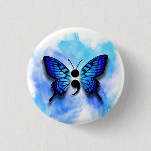 Schmetterling-Semikolon Button