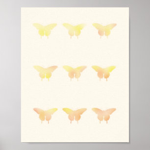 Schmetterling Shabby Chic Pastell Illustrationspos Poster