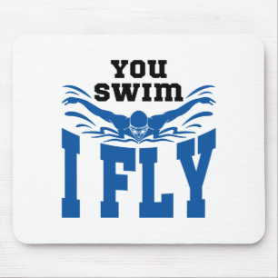 Schmetterling Sie schwimmen ich Fliegen Mousepad