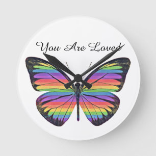 Schmetterling Sie werden geliebt Wanduhr
