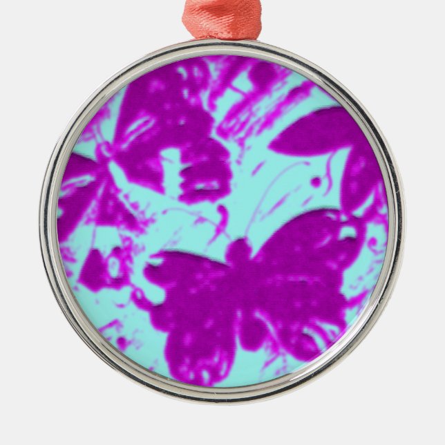 Schmetterling Silbernes Ornament (Vorne)