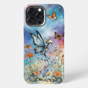 Schmetterling-Skelett-Feengalaxie aus Pastellmarmo iPhone 13 Pro Max Hülle