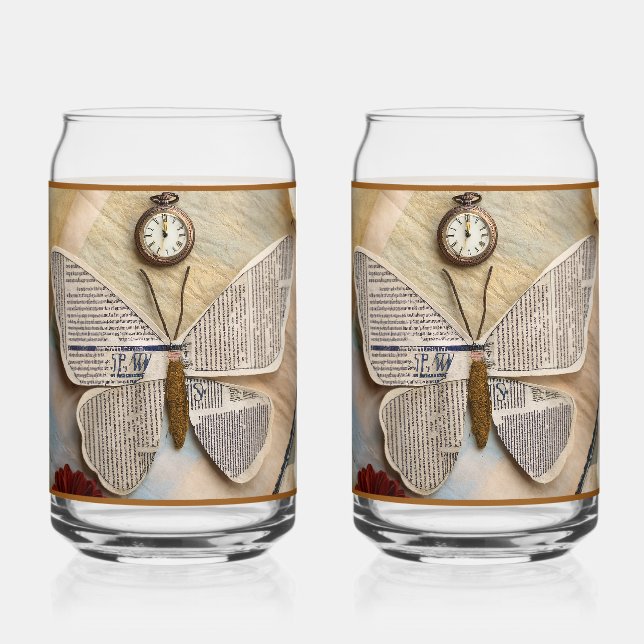 Schmetterling-Sodawasser-Glas Dosenglas (Vorderseite)
