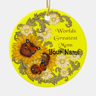 Schmetterling Sonnenblume Mama Keramik Ornament