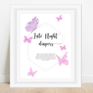 Schmetterling \ Spät Nachts Windeln Spiel Poster