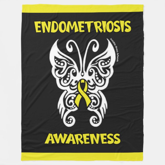 Schmetterling/Stamm...Endometriose Fleecedecke (Vorderseite)