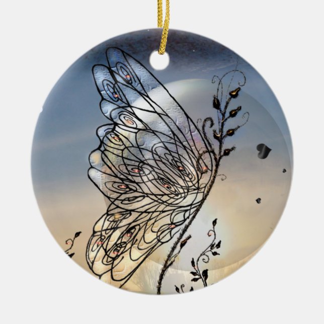 Schmetterling steigt! keramikornament (Vorne)