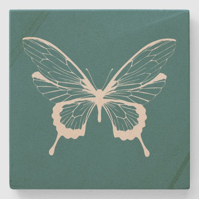 Schmetterling Stein Untersetzer (Vorderseite)