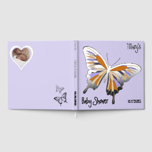 Schmetterling Süße Palette Baby Shower Silberfolie Gästebuch