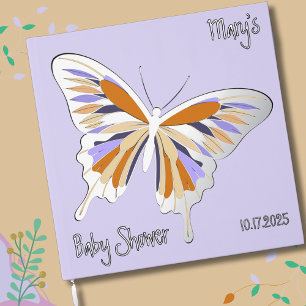 Schmetterling Süße Palette Baby Shower Silberfolie Gästebuch