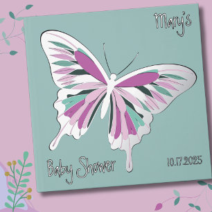 Schmetterling Süße Palette Baby Shower Silberfolie Gästebuch