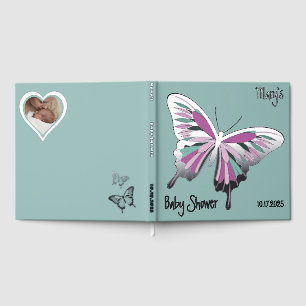 Schmetterling Süße Palette Baby Shower Silberfolie Gästebuch