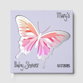 Schmetterling Sweet Palette Baby Dusche Silberfoli Gästebuch