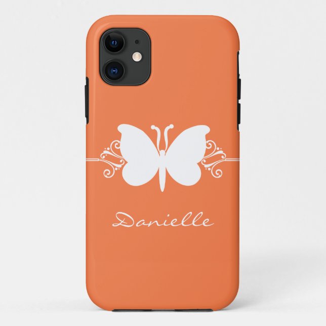 Schmetterling Swirl BT iPhone 5 Case, Orange Case-Mate iPhone Hülle (Rückseite)