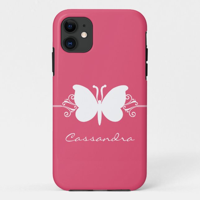 Schmetterling Swirl CM ID iPhone 5 Case, Rosa Case-Mate iPhone Hülle (Rückseite)