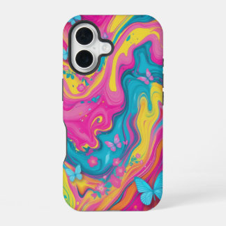 Schmetterling Swirl Tye-Dye-Marmor Handy Case iPhone 16 Hülle