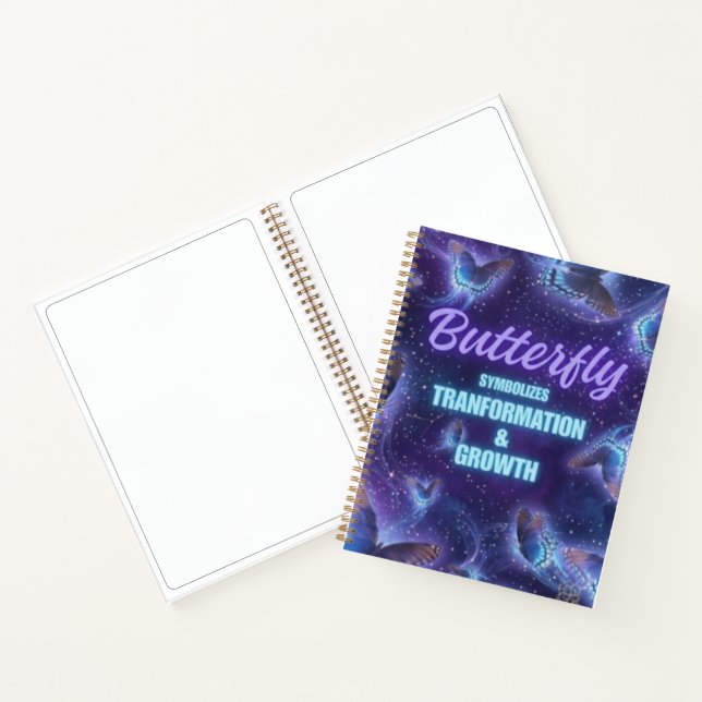 Schmetterling symbolisiert Transformation Wachstum Notizbuch (Innenseite)