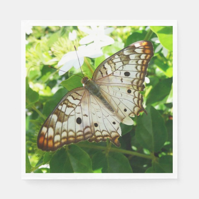 Schmetterling über Jasmine Tropical Nature Fotogra Serviette (Vorderseite)