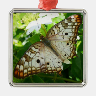 Schmetterling über Jasmine Tropical Nature Fotogra Silbernes Ornament