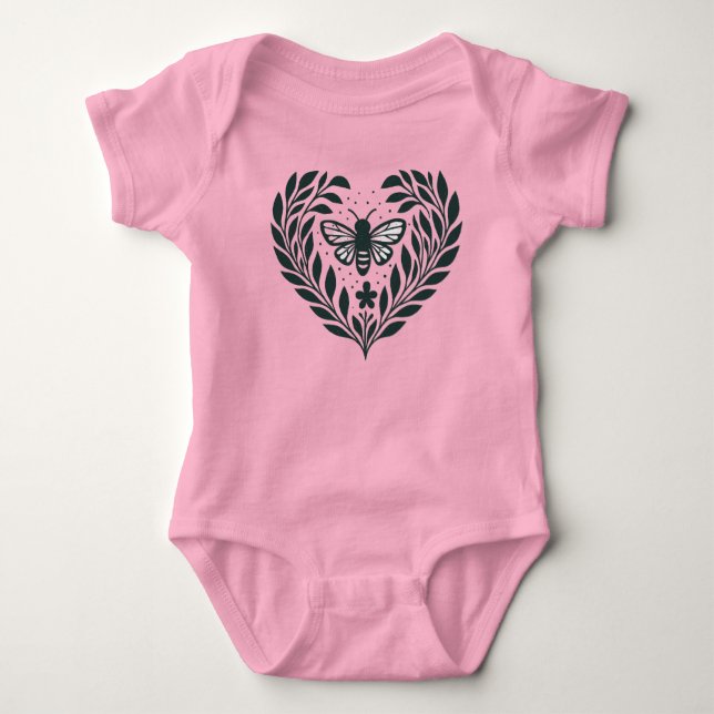Schmetterling und Äste Baby-T-Shirt Baby Strampler (Vorderseite)
