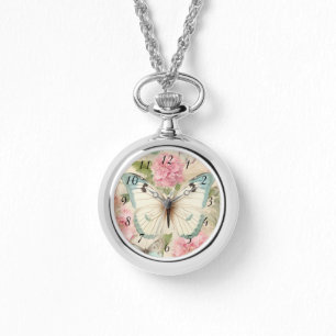 Schmetterling und Blume Armbanduhr