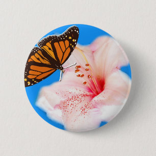 Schmetterling und Blume Button