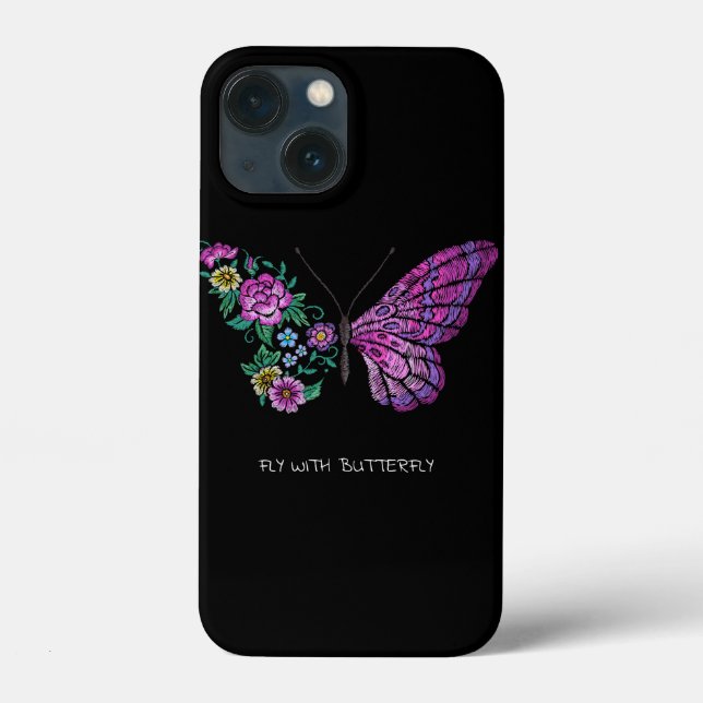 Schmetterling und Blume Case-Mate iPhone Hülle (Rückseite)