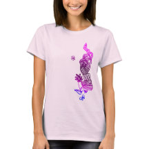 Schmetterling und Blume Doodle T - Shirt