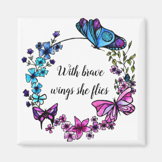 Schmetterling und Blume Kranz Magnet