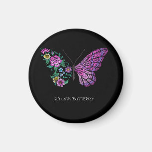 Schmetterling und Blume Magnet