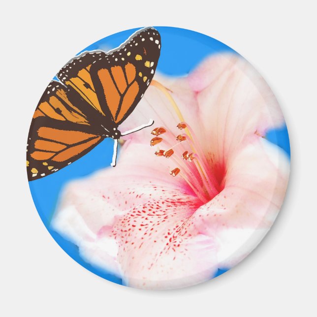 Schmetterling und Blume Magnet (Vorne)