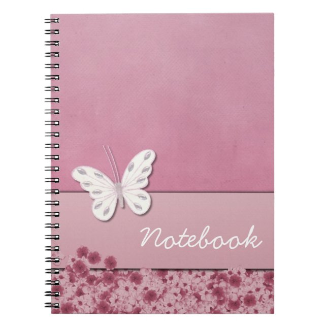 Schmetterling und Blume-Notebook Notizblock (Vorderseite)