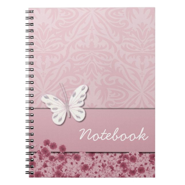 Schmetterling und Blume-Notebook Notizblock (Vorderseite)