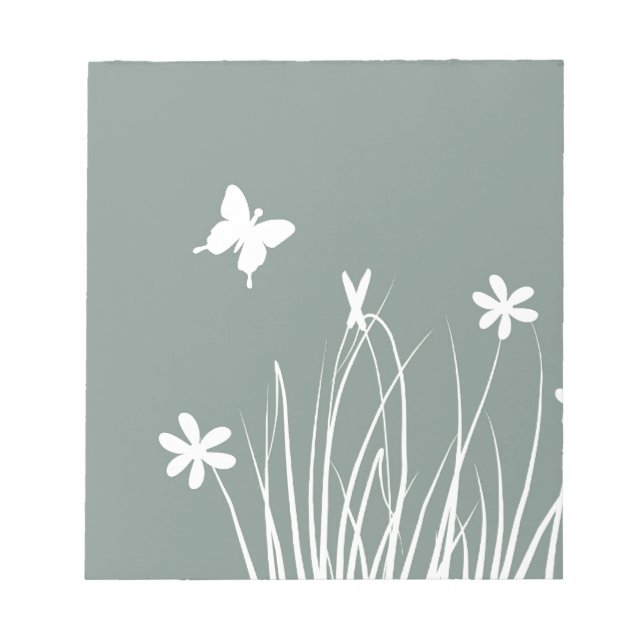 Schmetterling und Blume Notizblock (Vorderseite)