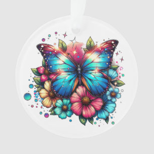 Schmetterling und Blume Personalisiert Weihnachten Ornament