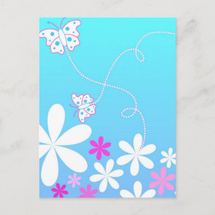 Schmetterling und Blume Postkarte