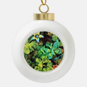 Schmetterling und Blume Rodilius Schneeflocken Keramik Kugel-Ornament