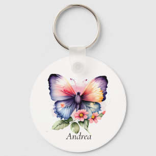 Schmetterling und Blume Schlüsselanhänger