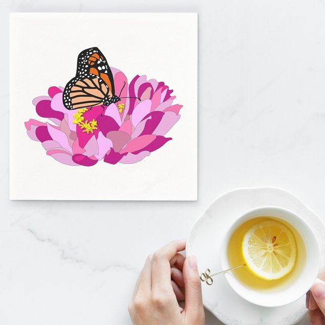 Schmetterling und Blume Serviette (Von Creator hochgeladen)