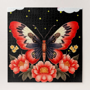 Schmetterling und Blume sind in diesem wunderschön Puzzle