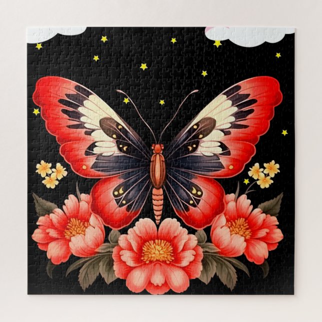 Schmetterling und Blume sind in diesem wunderschön Puzzle (Vertikal)