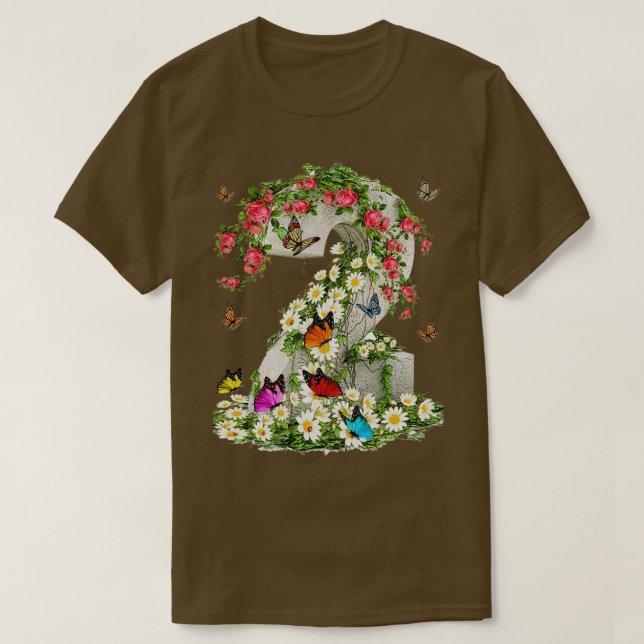 Schmetterling und Blume T-Shirt (Design vorne)